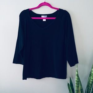 Vintage Urban Works Cozy  3/4 Sleeve V Neck Sweater XL Rayon Cotton